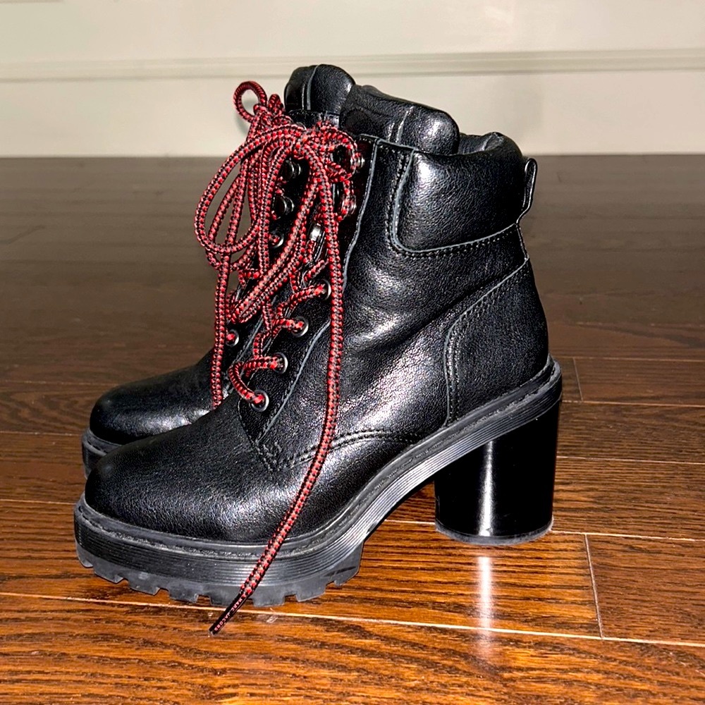 Marc Jacobs Leather Combat Moto Boot